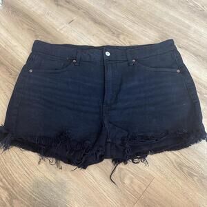 OLD NAVY OG‎ Straight High-Rise Black Denim Shorts Size 16